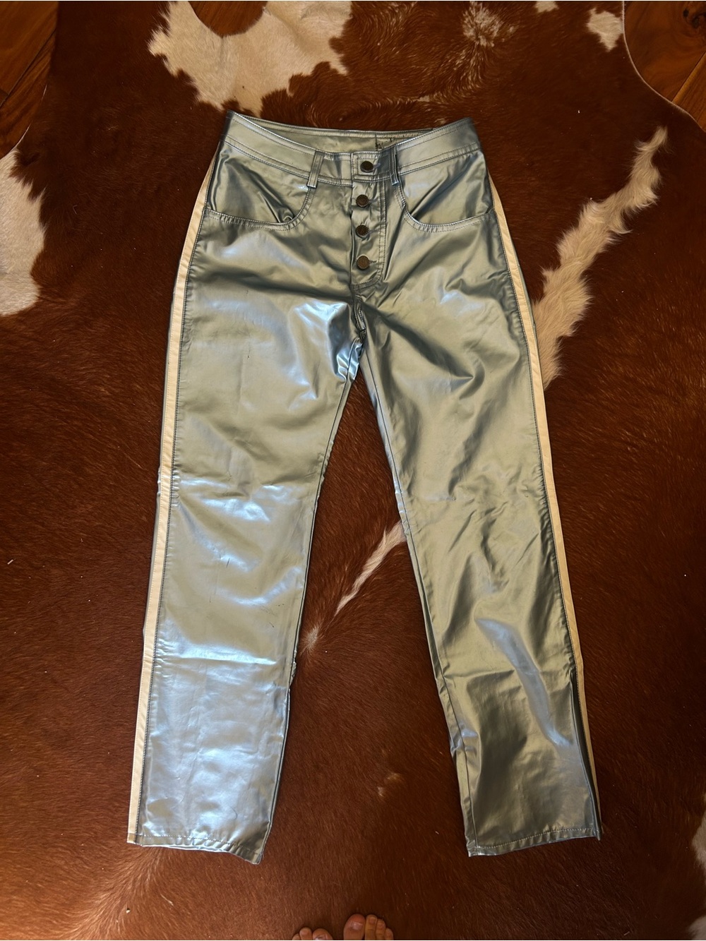 Baby Blue Metallic Women’s Hotpants